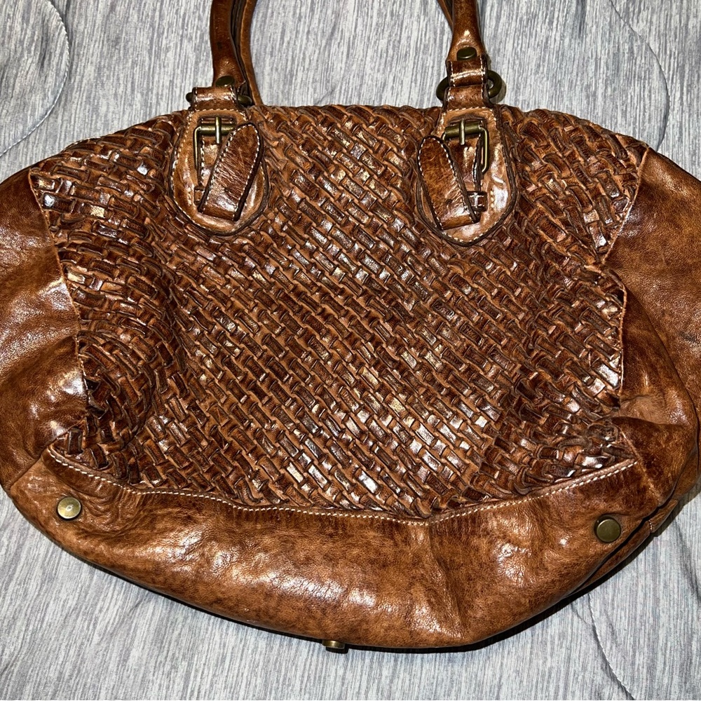 Brown Italian leather Satchel